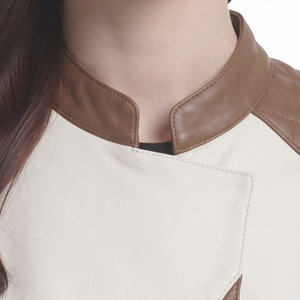 Women's Full Zip Leather <b>Biker</b> <b>Jacket</b> Ladies Stand Collar Leather Motorcycle <b>Jacket</b> Female Side Pockets Leather Moto <b>Jackets</b> - Product Image 4