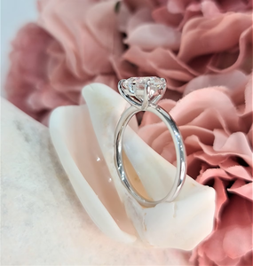 Heart Shaped <b>Solitaire</b> Diamond <b>Ring</b> in <b>Silver</b> Finish for Women Engagement Wedding Proposal Anniversary Jewelry - Product Image 4
