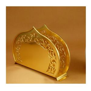 Porte-serviettes en métal doré de style moderne pour la décoration de table à manger, distributeur de mouchoirs autoportant moderne pour l'hôtellerie, en promotion - Product Image 1