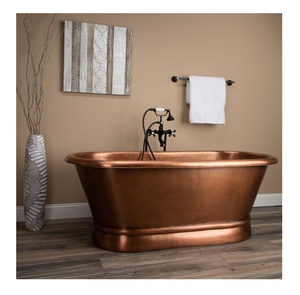 ใหม่ตอกทองแดงอ่างอาบน้ํา Matte ตกแต่งทองแดงอ่างอาบน้ําอิสระธรรมดาหรูหราหัตถกรรมผู้ค้าส่งจํานวนมาก - Product Image 2