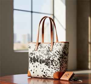 Sac fourre-tout pour femme en cuir de vachette de qualité supérieure, fermeture à glissière, broderie, mode été/automne, grande capacité, sac à main LHTB-0063 - Product Image 5