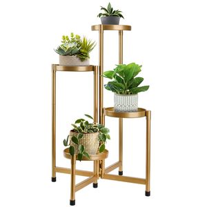 Luxury Gold Metal Plant Stand for Indoor Outdoor Use Modern Flower Pot Holder Decorative Pedestal Planter Stand Home Garden Deco - Product Image 1