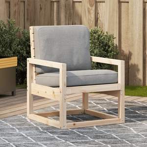 Chaise de jardin en bois de pin naturel, durable, construction solide et beauté longue durée - Product Image 1