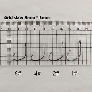 Hameçon de pêche avec œillet tubulaire, tige longue, pointe décalée, barbelé, pour la pêche aux leurres en eau douce et salée par zuol - Product Image 2