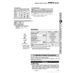 SMC Pneumatics Compact Manifold <b>Regulator</b> ARM10F1-08G-1 High Performance <b>Pressure</b> <b>Regulator</b> - Product Image 3