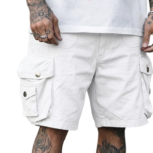 Men's <b>Camouflage</b> <b>Shorts</b> Elastic Waist Mid Rise Breathable Canvas Style Casual Bermuda <b>Shorts</b> with Pockets - Product Image 4