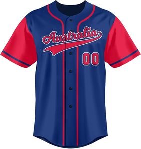 Maillot de baseball personnalisé pour équipe nationale, chemise boutonnée style hip-hop, nom et numéro personnalisés pour hommes, femmes et jeunes - Product Image 1