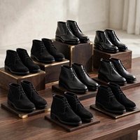 Bottes Chukka 100% Cuir Véritable Homme Marron Vintage Daim Respirant à Lacets Vente en Gros Déstockage Lot Prêt à Expédier Stock BD