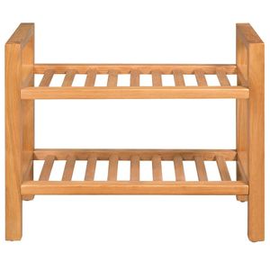Scarpiera a 2 ripiani in legno massello di quercia 19.7 "x 10.6" x 15.7 "per scarpe - Product Image 2
