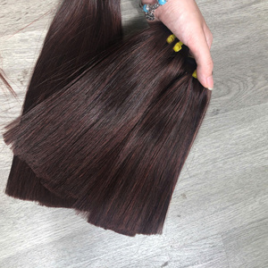 Color marrón marca de nacimiento cabello humano hueso textura recta 100% cabello humano vietnamita envío rápido conjunto paquete con cierre - Product Image 3