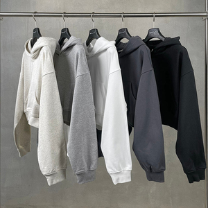 Sudaderas Cortas Personalizadas para Mujer, Tops Cortos de Alta Calidad, Color Sólido, Casual, Holgadas, con Hombros Caídos - Product Image 1