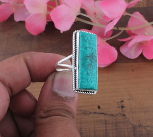 925 Sterling <b>Silver</b> Turquoise Classic Party <b>Ring</b> Wholesale Natural Gemstone <b>Statement</b> <b>Rings</b> - Product Image 4