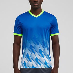 Maillots de football personnalisés de haute qualité 100% polyester respirant à séchage rapide, coupe régulière, jaune/vert sublimé, pour hommes - Product Image 5
