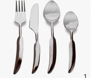 Juego de Cubiertos Minimalistas de Acero Inoxidable con Acabado Pulido Espejo, Resistentes al Óxido, Cubertería para Mesa de Boda, Tenedores, Cuchillos y Cucharas - Product Image 1