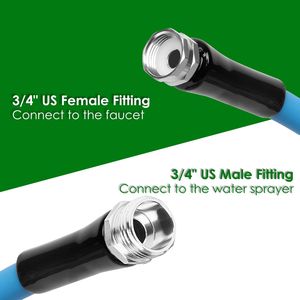 Manguera de jardín de PVC de alta resistencia de 5/8 pulgadas, 25/50 pies, no se expande, resistente a todo tipo de clima, a prueba de fugas, sin pliegues, 500 PSI, para canalones. - Product Image 4