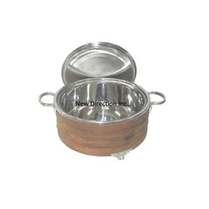 Chauffe-plats pour buffet de qualité supérieure Casseroles isolées à double paroi Servant une marmite Couvercle martelé avec poignées - Product Image 3