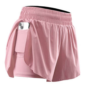 Pantalones cortos elegantes para correr para mujer con cintura elástica, ideales para correr, hacer ejercicio, yoga, entrenamiento físico o ejercicio - Product Image 1