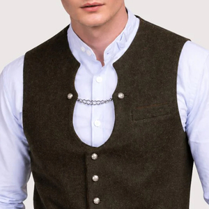 Chaleco Bávaro Tradicional Alemán de Alta Calidad para Hombre, Estilo Casual Elegante, Reversible, Transpirable, Mezcla de Poliéster/Algodón para Invierno - Product Image 4