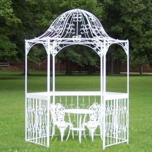 Gazebo en <span class=keywords><strong>fer</strong></span> <span class=keywords><strong>forgé</strong></span> fabriqué à la main design vintage cadre enduit de poudre pour la relaxation en plein air pour les hôtels de jardin jardins plages - Product Image 5