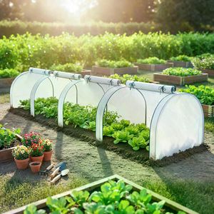 Grande Serra da Giardino Moderna Pop-up in Acciaio Zincato con Telaio in Legno/Acciaio e Materiale in PVC/Vetro per la Crescita delle Piante all'Aperto - Product Image 1