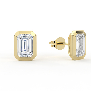 ต่างหูเพชร POOJA DIAMOND EYJ-89 ทอง 14K 18K เพชรเลี้ยงในห้องปฏิบัติการทรงเหลี่ยมมรกต รับรองโดย IGI เครื่องประดับหรูหราสำหรับทุกเพศ ขายส่ง - Product Image 2