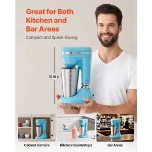 Frullatore Commerciale Monoblocco in Acciaio Inox da 100W, a Doppia Velocità, per Frappè, Modello D0100X3LFW8, per Casa, Cucina e Bar - Product Image 6