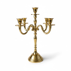Candelabro de lujo para decoración del hogar, centro de mesa para bodas, decoración para mesa de comedor, decoración para chimenea, decoración de latón para el hogar, cinco luces - Product Image 4