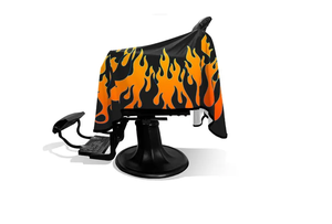 Capa de Barbero para Niños, Impermeable, de Poliéster, con Impresión de Logotipo Personalizado, Portátil, Cómoda, con Diseño de Fuego - Product Image 3