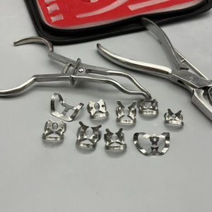 Kit de Digue en Caoutchouc Manuel en Acier Inoxydable avec Cadre de Digue, Pinces de Perforation et Pince Universelle pour Instruments Dentaires - Product Image 3