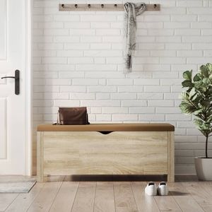 Sonoma Oak 41.3"x15.7"x17.7" Home Furniture <b>Storage</b> <b>Box</b> with Cushion - Product Image 1