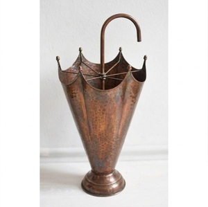 Porte-parapluie vintage en cuivre et laiton marocain, support unique en forme de parapluie pour cannes, pour la décoration intérieure - Product Image 5