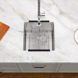 Cuisine à bol unique faite à la main en THCSS-0147 304 acier inoxydable résistant à la rouille finition satinée brossée anti-rayures insonorisée - Product Image 4