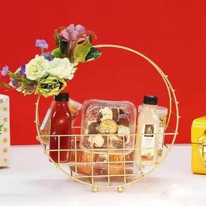 Cesta de regalo metálica para eventos, cesta de almacenamiento para frutas y pan, cesta de regalo para mesa de fiesta - Product Image 4