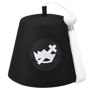 Wholesale High Quality New Cotton Striped Shriner Fez Cap with Emblem Deluxe <b>Masonic</b> Regalia Cap <b>Case</b> Supplier - Product Image 1