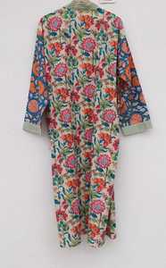 Wholesale Cotton Bathrobe Handmade Kimono Sleepwear Elegant Soft Robe Cotton Printed Kimono Robe Handcrafted Long Kimono - Product Image 4