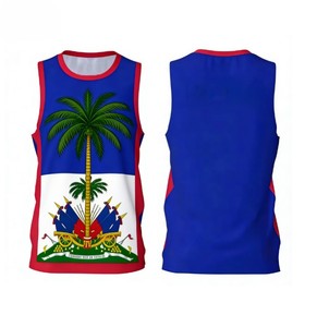 Custom Haiti Soccer Tank Top Men Sleeveless Jersey Breathable Sports Vest 2026 Football Fanwear OEM Bulk Wholesale - Product Image 2