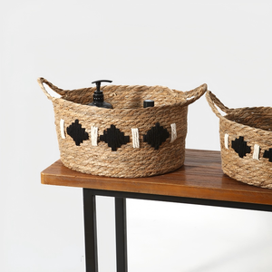 Wholesale Customized Best Quality Handwoven <b>Seagrass</b> <b>Storage</b> <b>Basket</b> with Handles Natural Organizer for Desktop Snack Sundries - Product Image 1