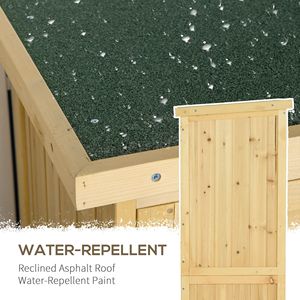 Caseta de Jardín de Madera de 3x5 pies Fácil de Montar, Almacenamiento Exterior con Puertas con Cerradura, Techo de Asfalto, Estructura de PVC, Estilo Natural - Product Image 4