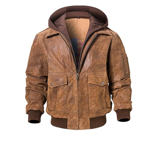 Leather <b>Jacket</b> Modern Casual Leather Bomber <b>Jacket</b> High Quality Fashion Apparel Manufacturer Wholesale Export - Product Image 1