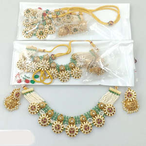 ชุดสร้อยคอโชคเกอร์หินและไข่มุกชุดเครื่องประดับ12162410WH หรูหราสำหรับผู้หญิง - Product Image 1