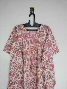 Robe kaftan en coton indien faite à la main, paréo de plage, kimono, tenue bohème d'été, tenue de vacances - Product Image 2