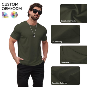 Camiseta Moderna para Hombre, 100% Algodón Orgánico Tejido, Compatible con OEM/ODM, Manga Corta, Elegante, Ecológica, Transpirable, de Secado Rápido, Informal - Product Image 1