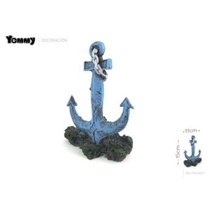 Ancla Decorativa Yommy de 11 cm, Adorno de Resina Azul para Acuario - Product Image 1
