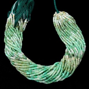 Cuentas facetadas de crisoprasa de 3mm-4mm, cuentas sueltas de crisoprasa natural multicolor verde, piedras semipreciosas para la fabricación de joyería. - Product Image 1