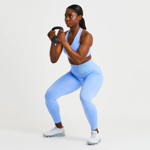 Conjunto de Yoga para Mujer Tallas Grandes, 2 Piezas, Color Sólido, Poliéster/Algodón, Encaje y Pedrería, Ropa Deportiva, Precio Económico, Hecho en Pakistán - Product Image 1