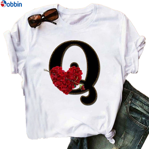 Nueva Camiseta de Verano para Parejas, Unisex, con Estampado del Alfabeto Inglés, Transpirable, con Letras y un Estilo Dulce y Encantador, Talla Grande para Mujer - Product Image 5