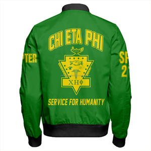 Chi Eta Phi Blouson d'aviateur à fermeture éclair Logo de chapitre personnalisé - Product Image 2