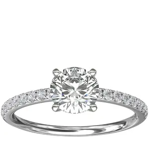 Hete Verkoop Vrouwen Sieraden Wit Verguld Lab & Cvd Volledig Geslepen Diamant Beste Stuk Trouwring Sets Bruidsband