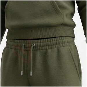 Conjunto Deportivo con Capucha para Hombre, Color Verde Oliva, Manga Larga, Color Sólido, Casual, Transpirable, Corte Regular, Ropa de Otoño - Product Image 5