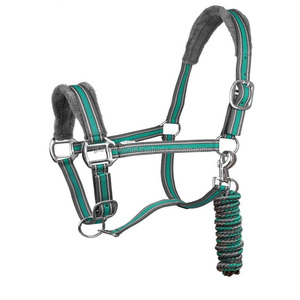 Licol pour cheval en nylon de luxe à double tonalité et rembourrage en vison, confortable et durable, disponible en plusieurs couleurs et tailles personnalisées - Product Image 2